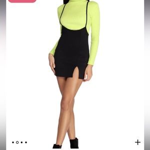 Windsor Black Suspender Mini Skirt Dress